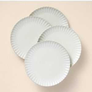 Hearth & Hand With Magnolia 4pk 10.5" Scalloped Edge Stoneware Dinner Plates Cre